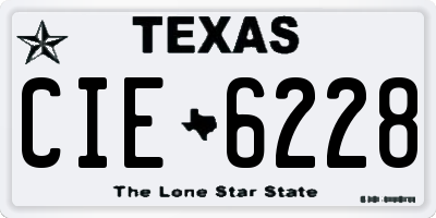 TX license plate CIE6228