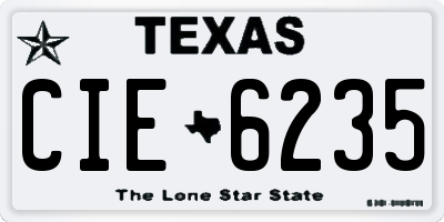 TX license plate CIE6235
