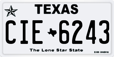 TX license plate CIE6243