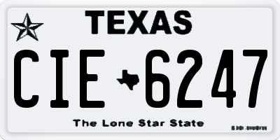 TX license plate CIE6247
