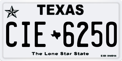 TX license plate CIE6250