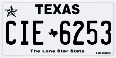 TX license plate CIE6253