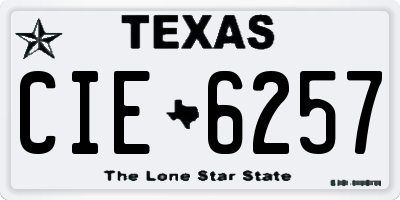 TX license plate CIE6257