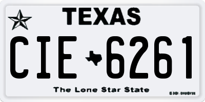 TX license plate CIE6261