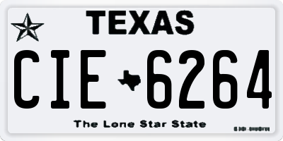 TX license plate CIE6264
