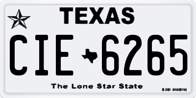 TX license plate CIE6265