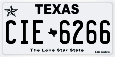 TX license plate CIE6266