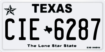 TX license plate CIE6287