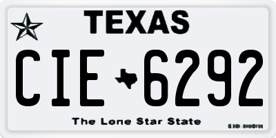 TX license plate CIE6292