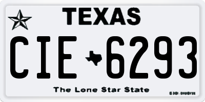 TX license plate CIE6293