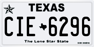 TX license plate CIE6296