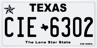 TX license plate CIE6302