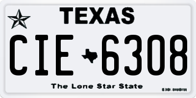 TX license plate CIE6308