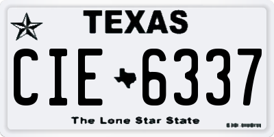 TX license plate CIE6337