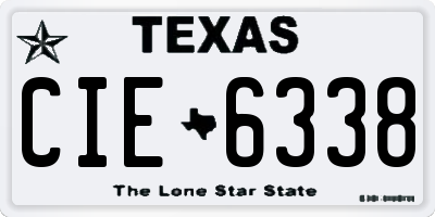 TX license plate CIE6338