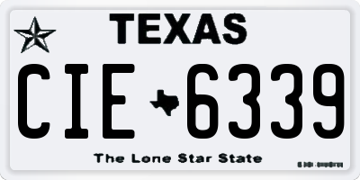 TX license plate CIE6339