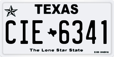 TX license plate CIE6341