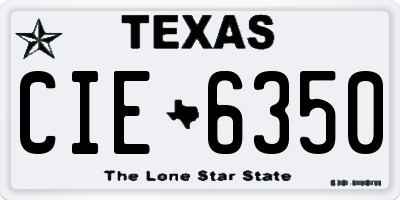 TX license plate CIE6350