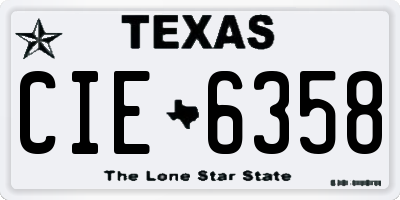 TX license plate CIE6358