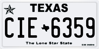 TX license plate CIE6359