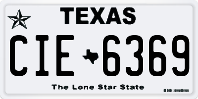 TX license plate CIE6369