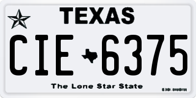 TX license plate CIE6375
