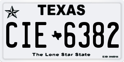 TX license plate CIE6382