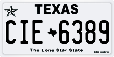 TX license plate CIE6389