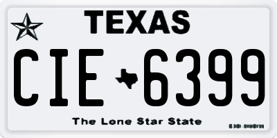 TX license plate CIE6399