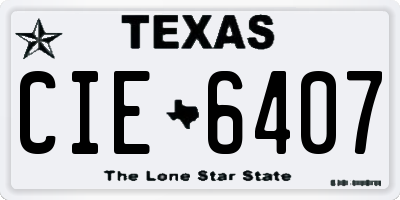 TX license plate CIE6407