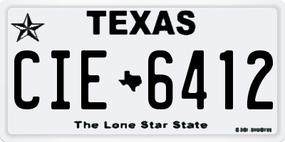 TX license plate CIE6412