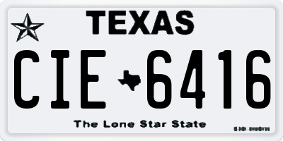 TX license plate CIE6416