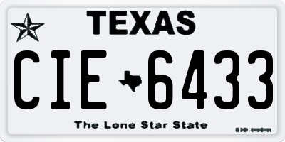 TX license plate CIE6433