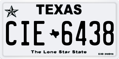 TX license plate CIE6438