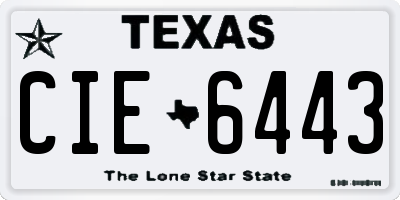TX license plate CIE6443