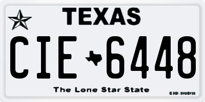 TX license plate CIE6448