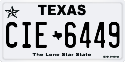 TX license plate CIE6449