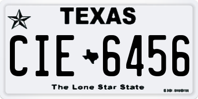 TX license plate CIE6456