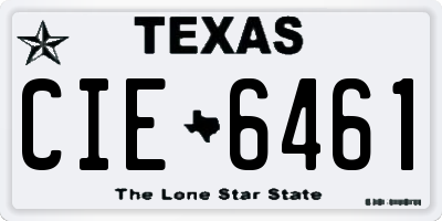 TX license plate CIE6461
