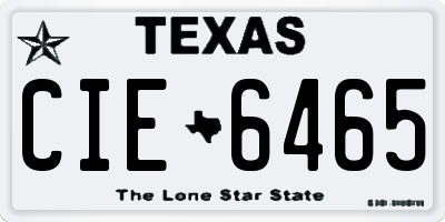 TX license plate CIE6465