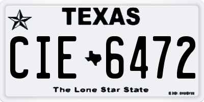 TX license plate CIE6472