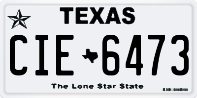 TX license plate CIE6473