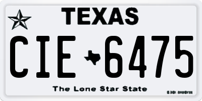 TX license plate CIE6475