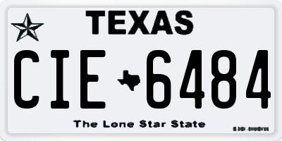 TX license plate CIE6484