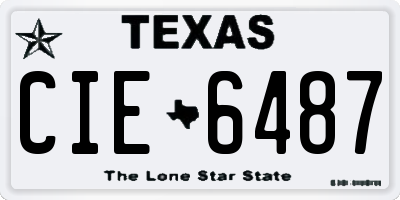 TX license plate CIE6487