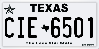 TX license plate CIE6501
