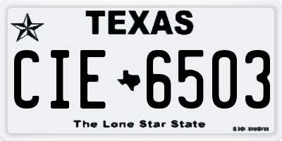 TX license plate CIE6503