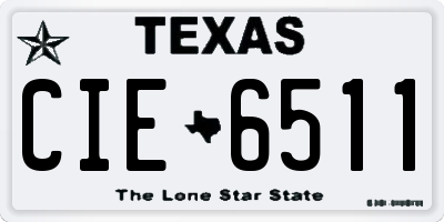 TX license plate CIE6511