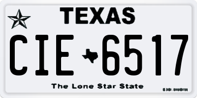 TX license plate CIE6517
