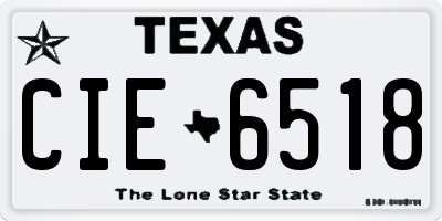 TX license plate CIE6518